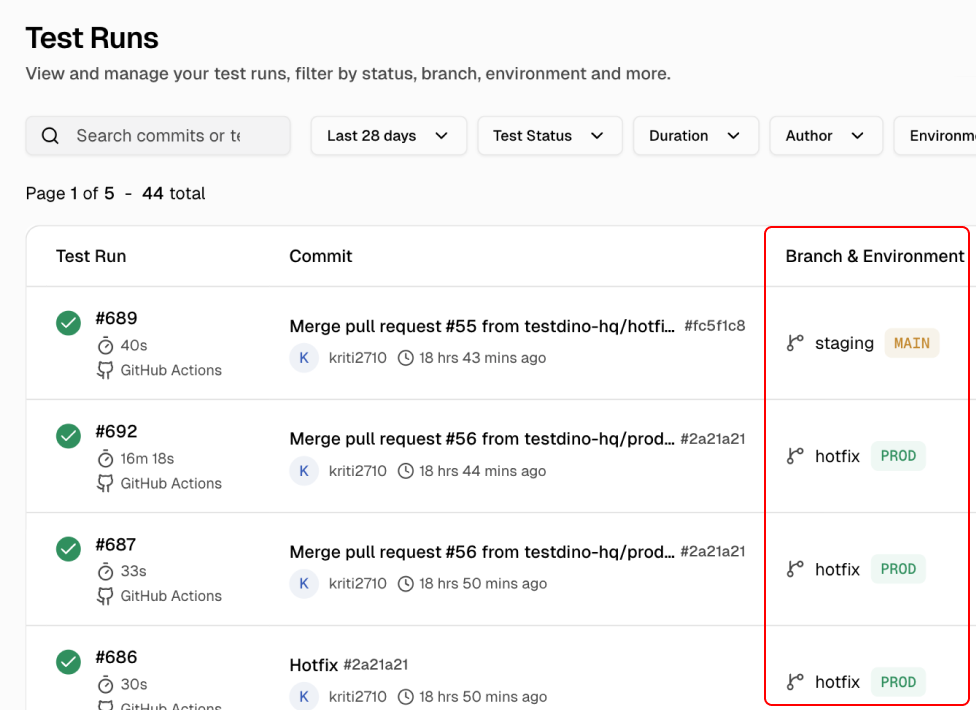 Automatic branch-to-environment mapping